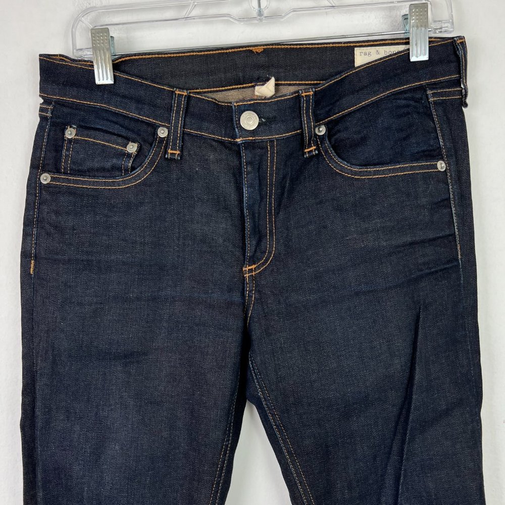 Rag & Bone Cate Mid-Rise Skinny Jeans Dark Rinse Size 28 GUC - Picture 3 of 16